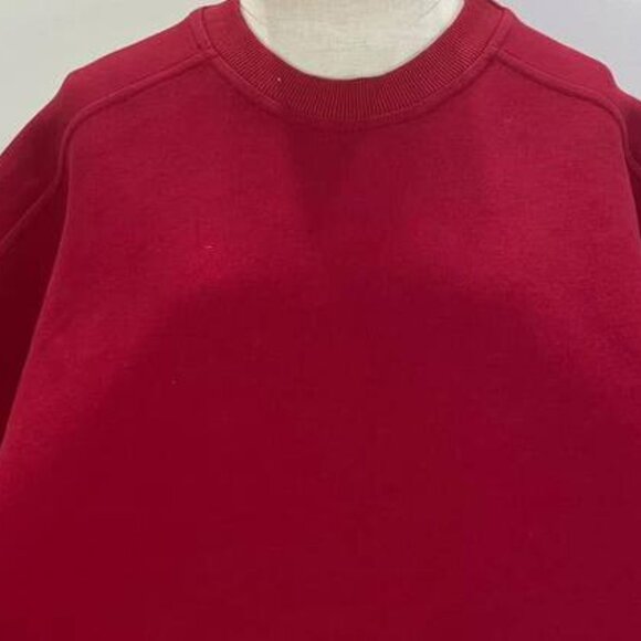 Oversized Basic Red Crewneck Sweatshirt - Picture 2 of 3